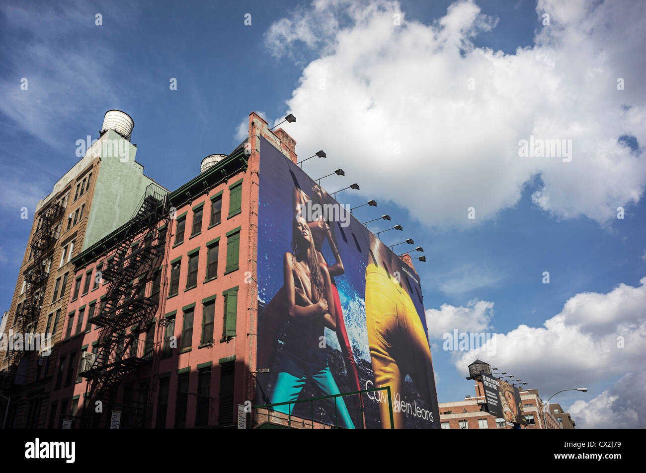Kalvin Klein billboard in Manhattan, New York, USA, Stock Photo