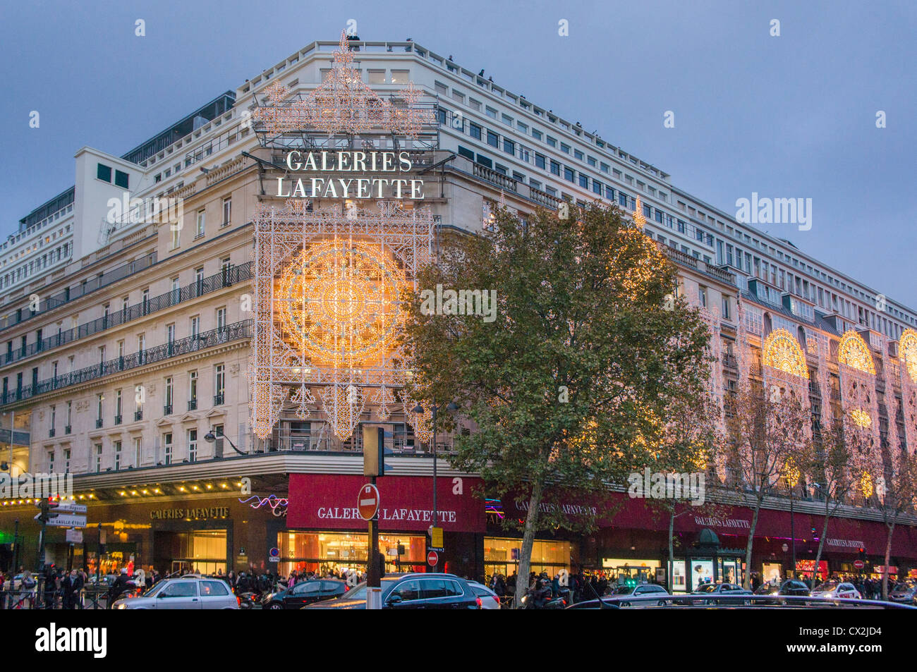 Galeries Lafayette , christmas illumination, Paris , France Stock Photo