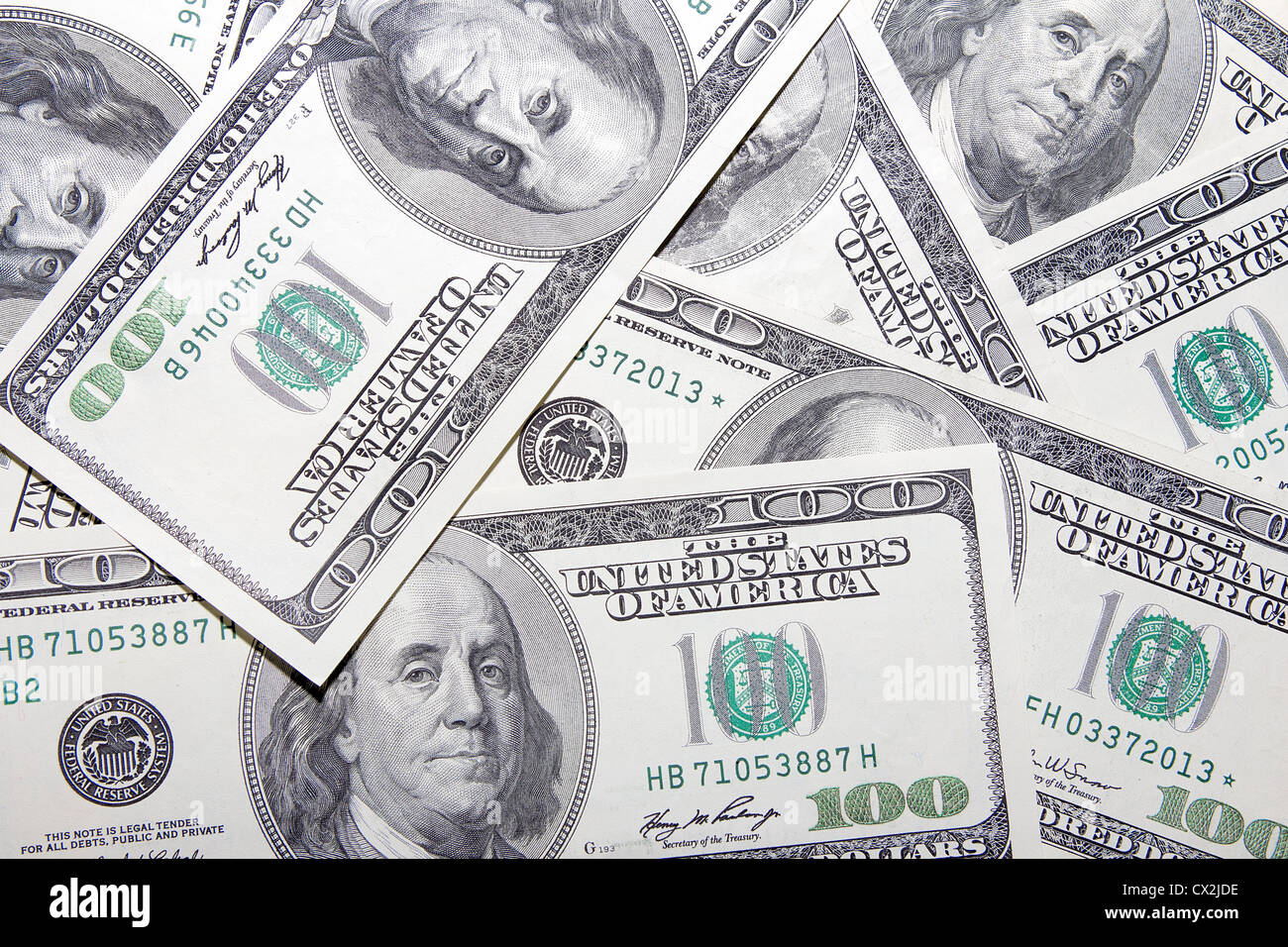US One Hundred Dollar Bills Banknotes Background Stock Photo - Alamy