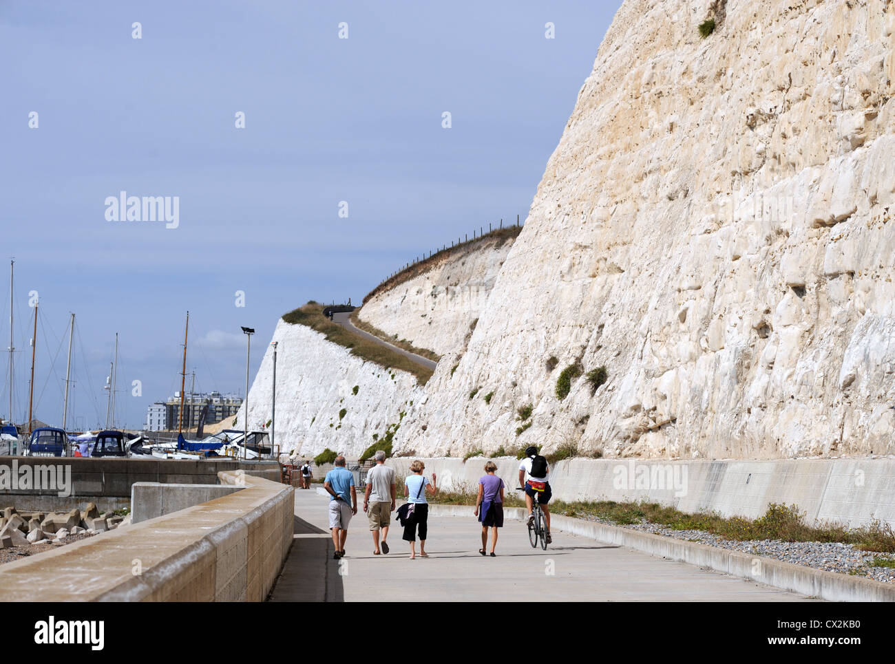 The undercliff walk which runs from Brighton marina along to Rottingdean Sussex coast UK Stock Photo