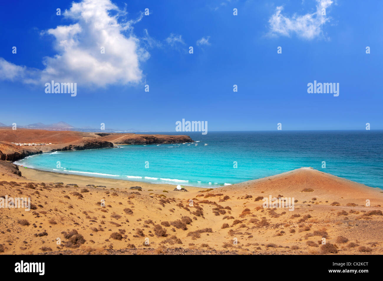 Papagayo caleta del Congrio beach in Lanzarote at Canary islands Stock