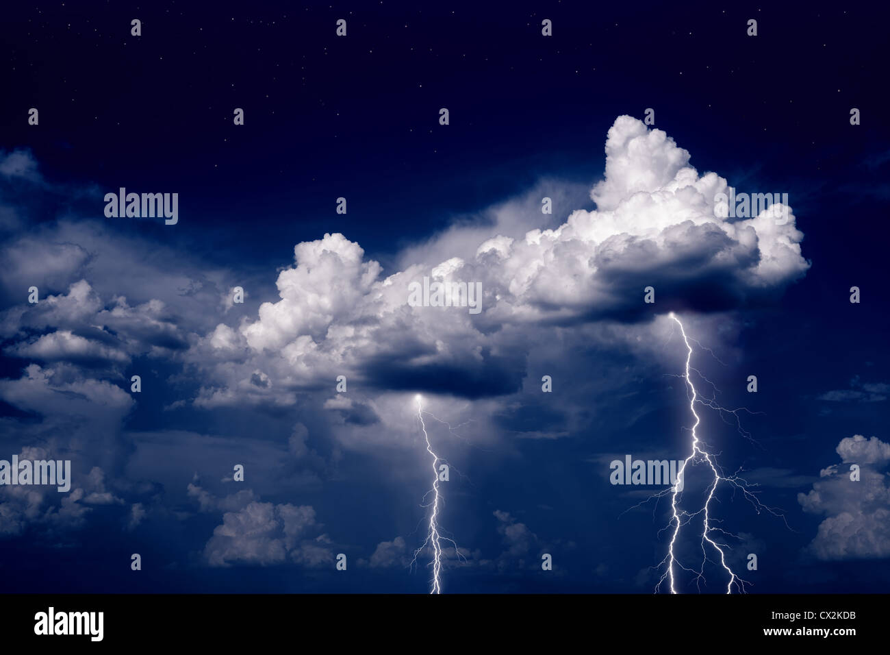 Dark sky with lightning Stock Photo - Alamy