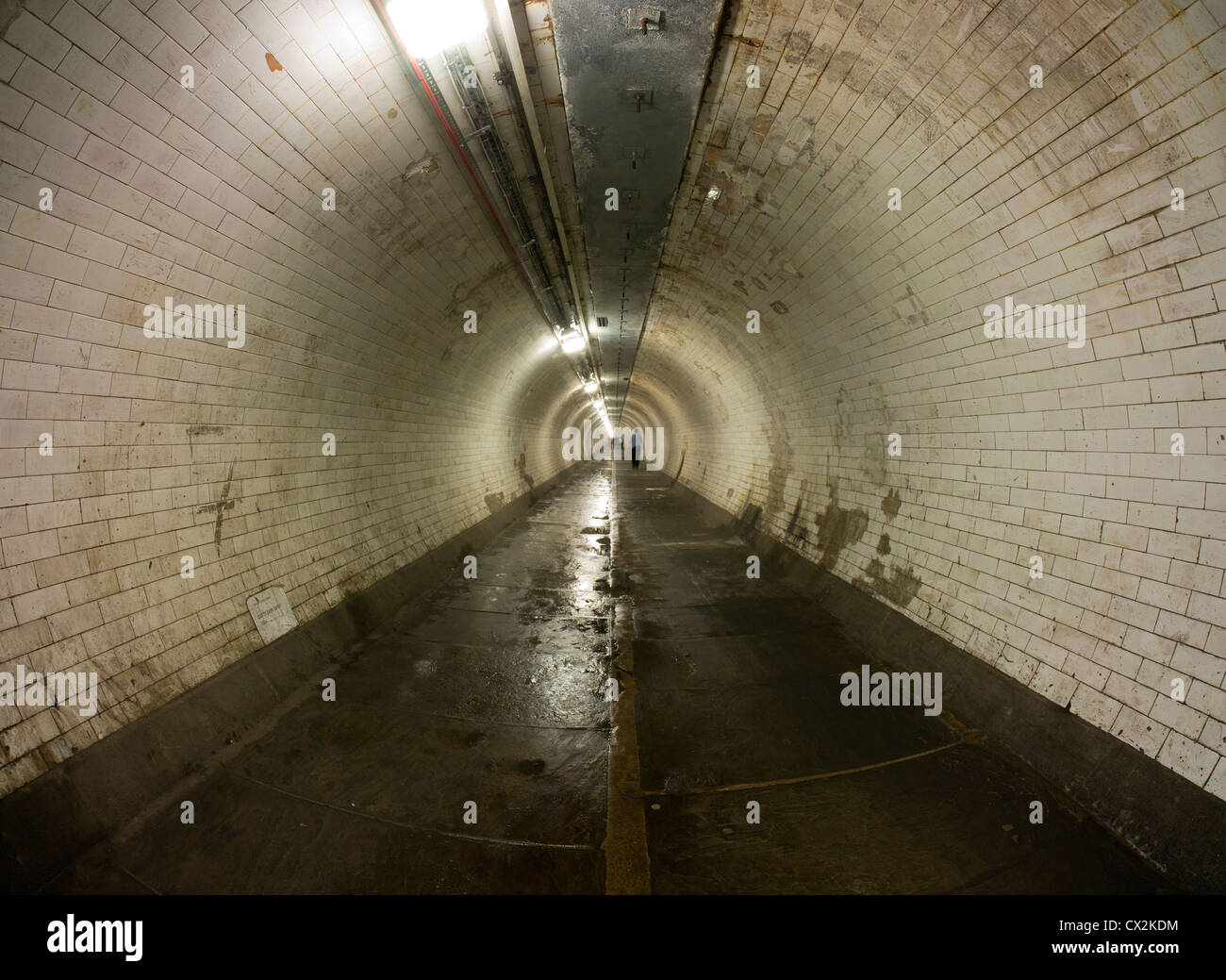 Greenwich foot tunnel under the river Thames in London UK. Stock Photo