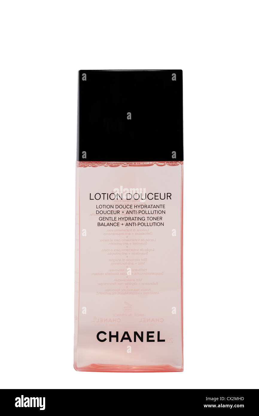 A bottle of Chanel Lotion Douceur toner on a white background Stock Photo -  Alamy