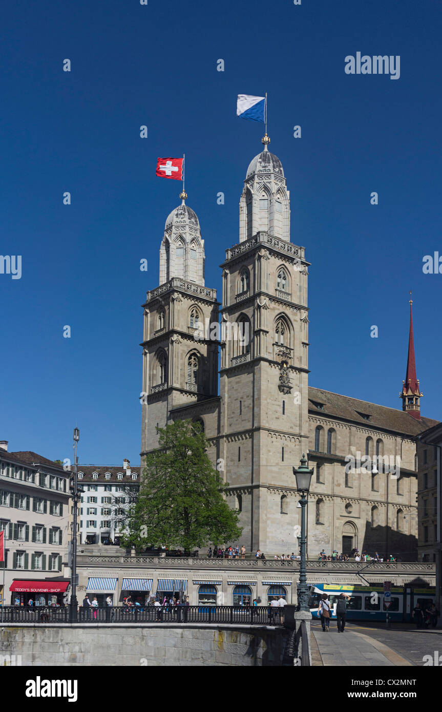 Grossmuentser, kathedral, Zurich,  Stock Photo