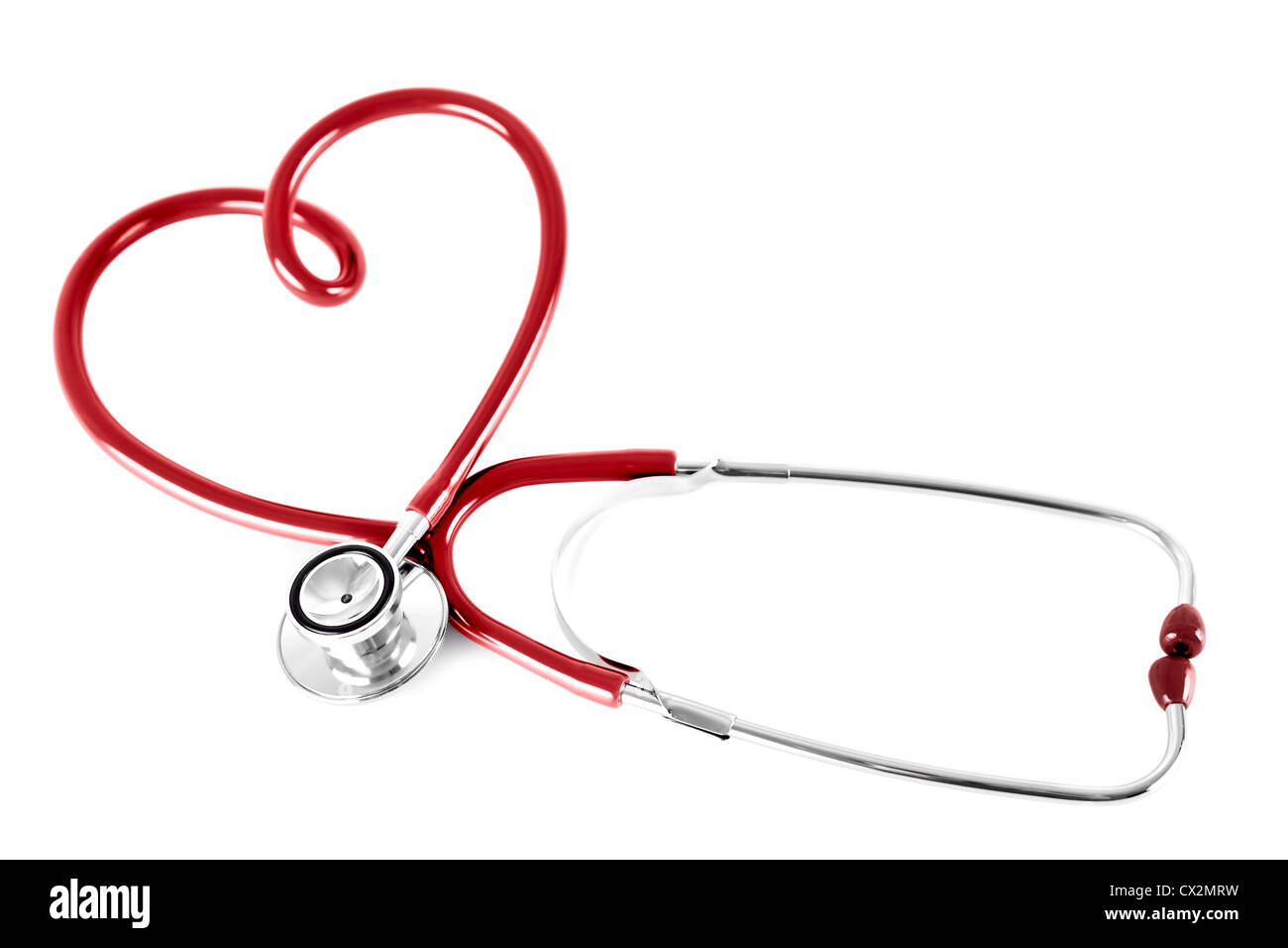 stethoscope in shape of heart, isolated on white Stock Photo Alamy