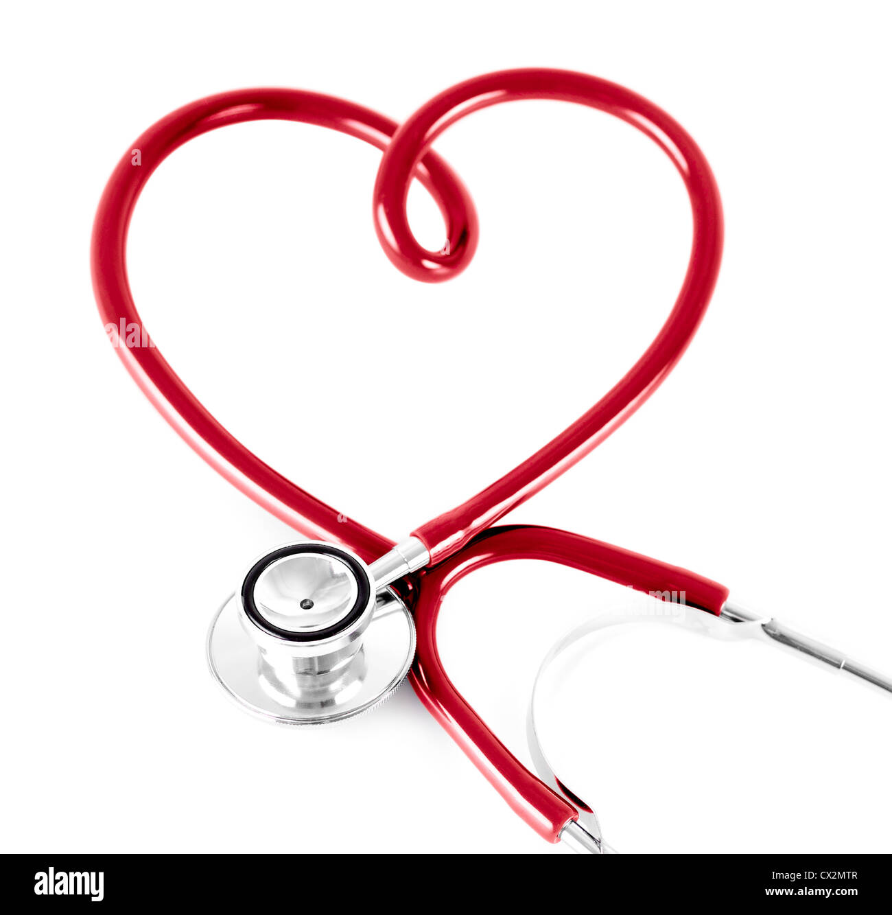 stethoscope in shape of heart, isolated on white Stock Photo Alamy