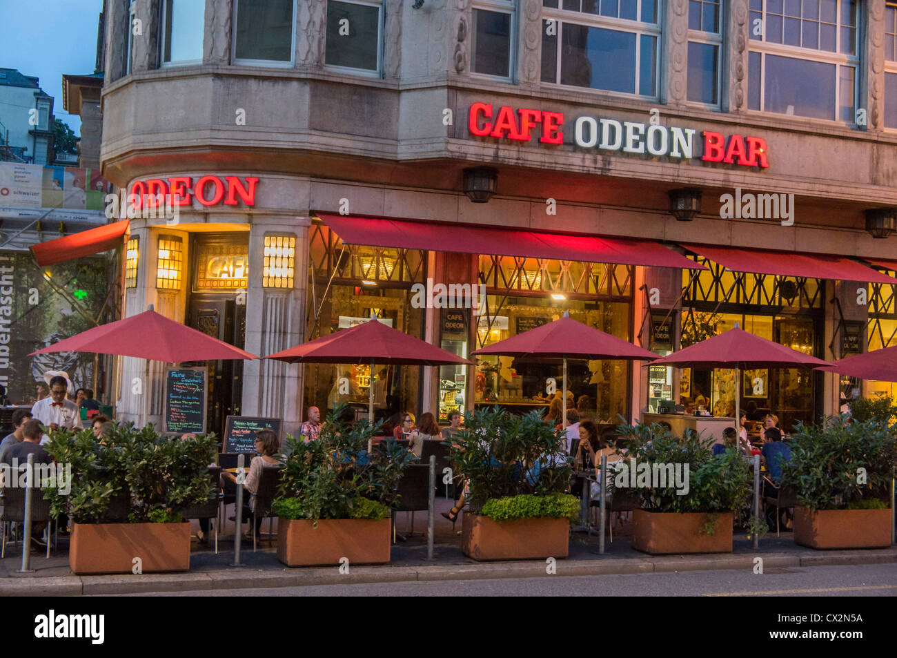 Cafe Odeon at Bellevue, Terasse, people Stock Photo