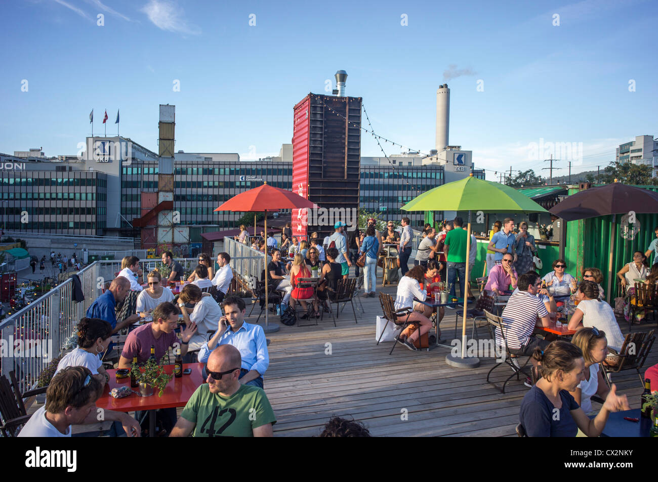Open air Bar, Frau Gerolds Garten, Kreis 5, Zurich, Switzerland Stock