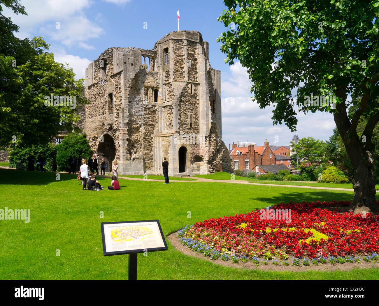 Newark Castle grounds, Newark, Nottinghamshire Stock Photo