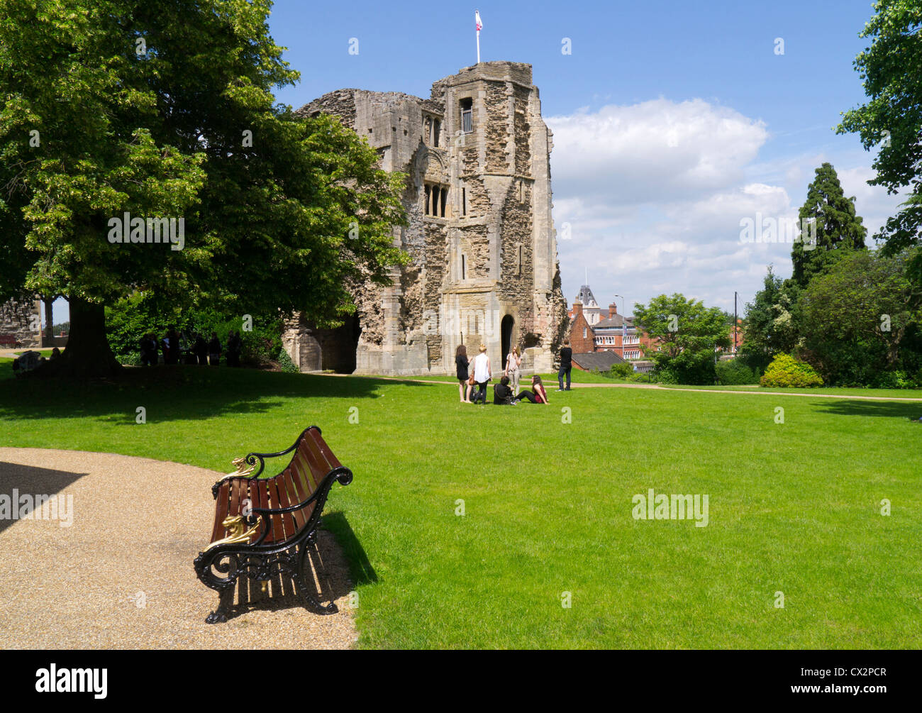 Newark Castle grounds, Newark, Nottinghamshire Stock Photo