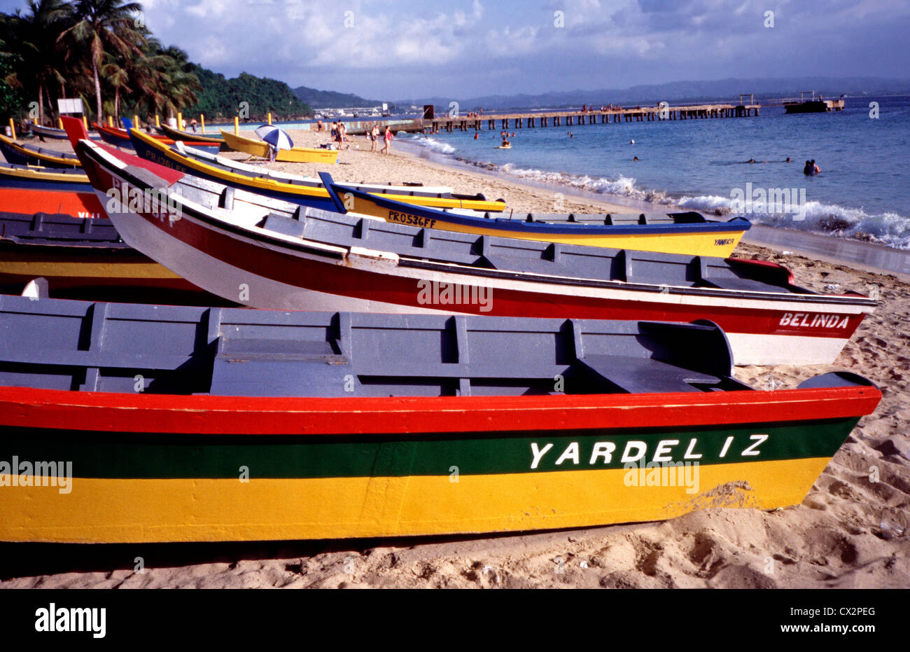 The colorful fishing boats of Puerto Rico Stock Photo Alamy