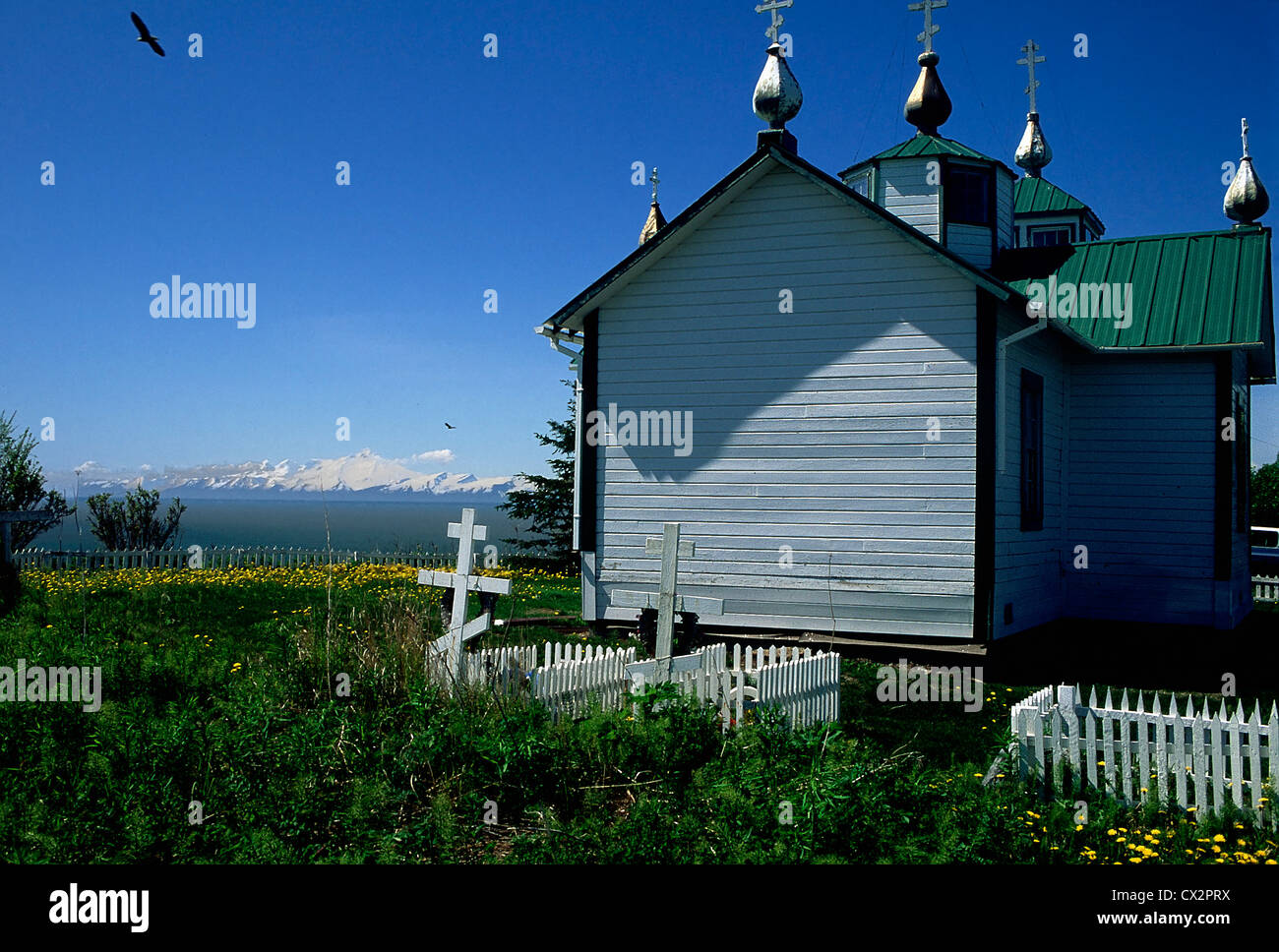 The Holy Transfiguration of Our Lady Chapel, Ninilchik, Alaska Stock