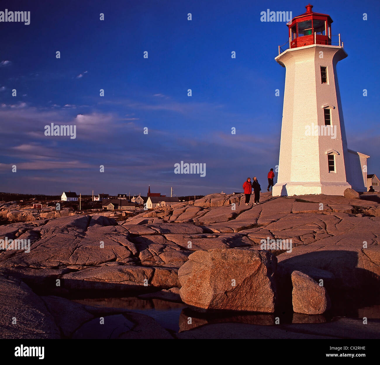 Peggy's Point Lighthouse at sunset, Nova Scotia Stock Photo - Alamy
