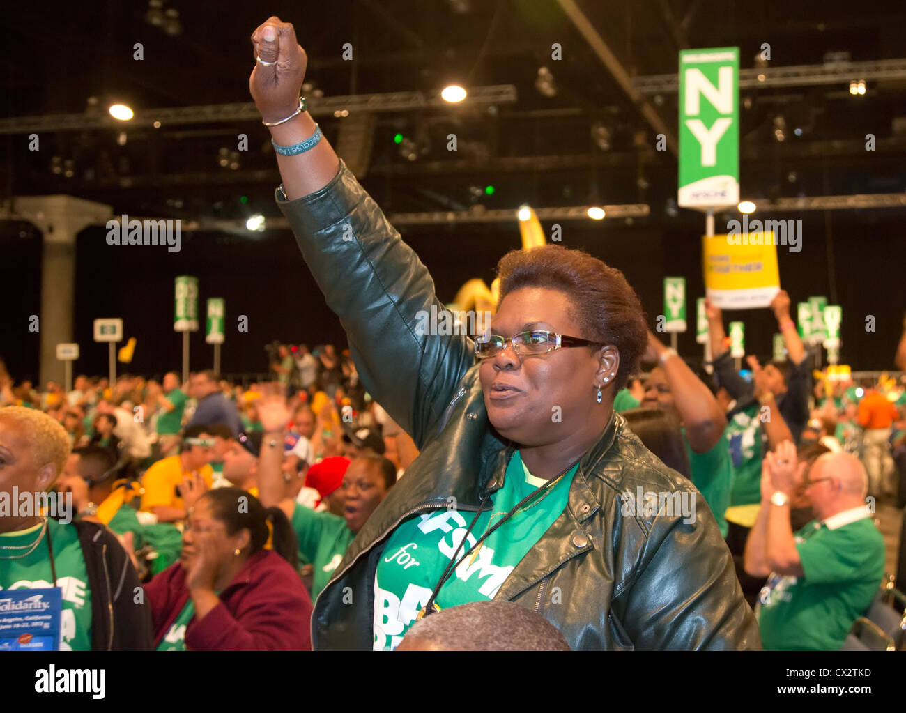 Los Angeles, California - The biannual convention of the American Federation of State, County and Municipal Employees (AFSCME). Stock Photo
