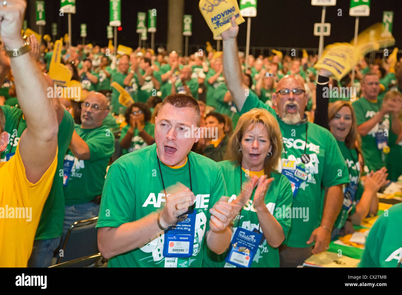 Los Angeles, California - The biannual convention of the American Federation of State, County and Municipal Employees (AFSCME). Stock Photo