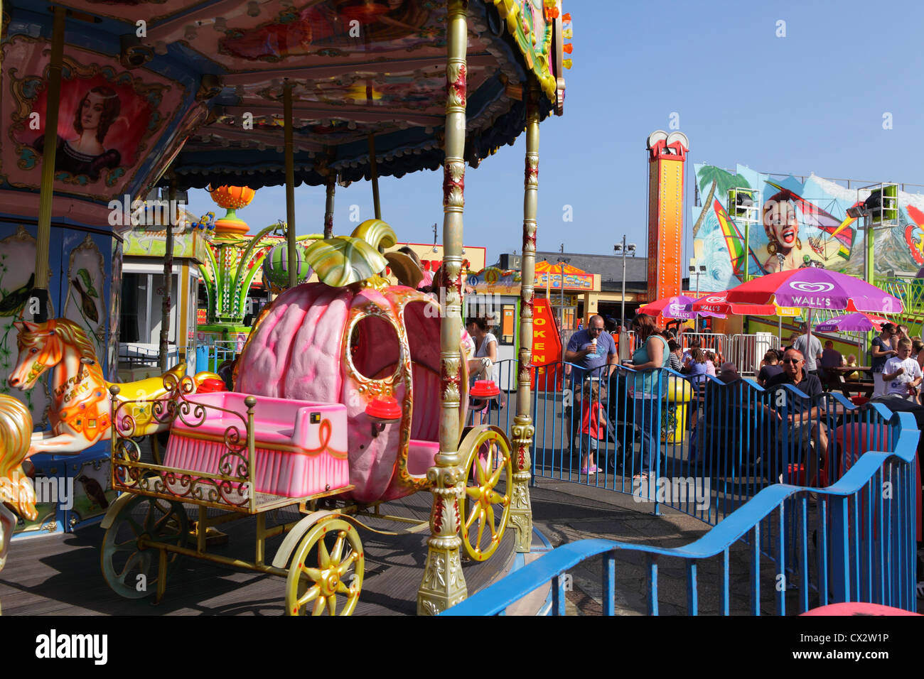 Funfair Hastings seafront East Sussex England UK GB Stock Photo