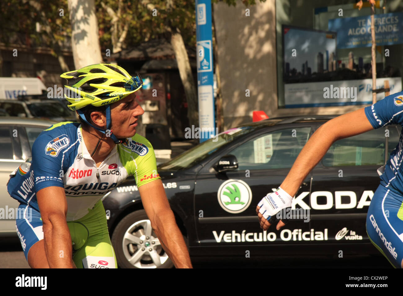 Valerio Agnoli Vuelta a España Tour of Spain 2012 9/09/2012 Paseo del Prado Madrid Stock Photo