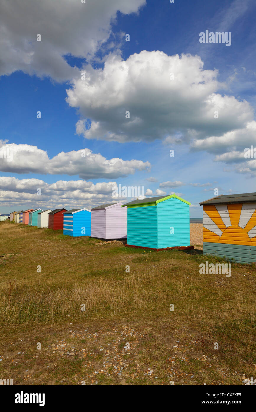 Colourful Beach Huts at Littlestone Kent UK GB Stock Photo Alamy
