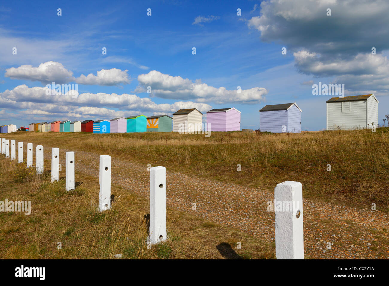 Colourful Beach Huts at Littlestone Kent UK GB Stock Photo Alamy