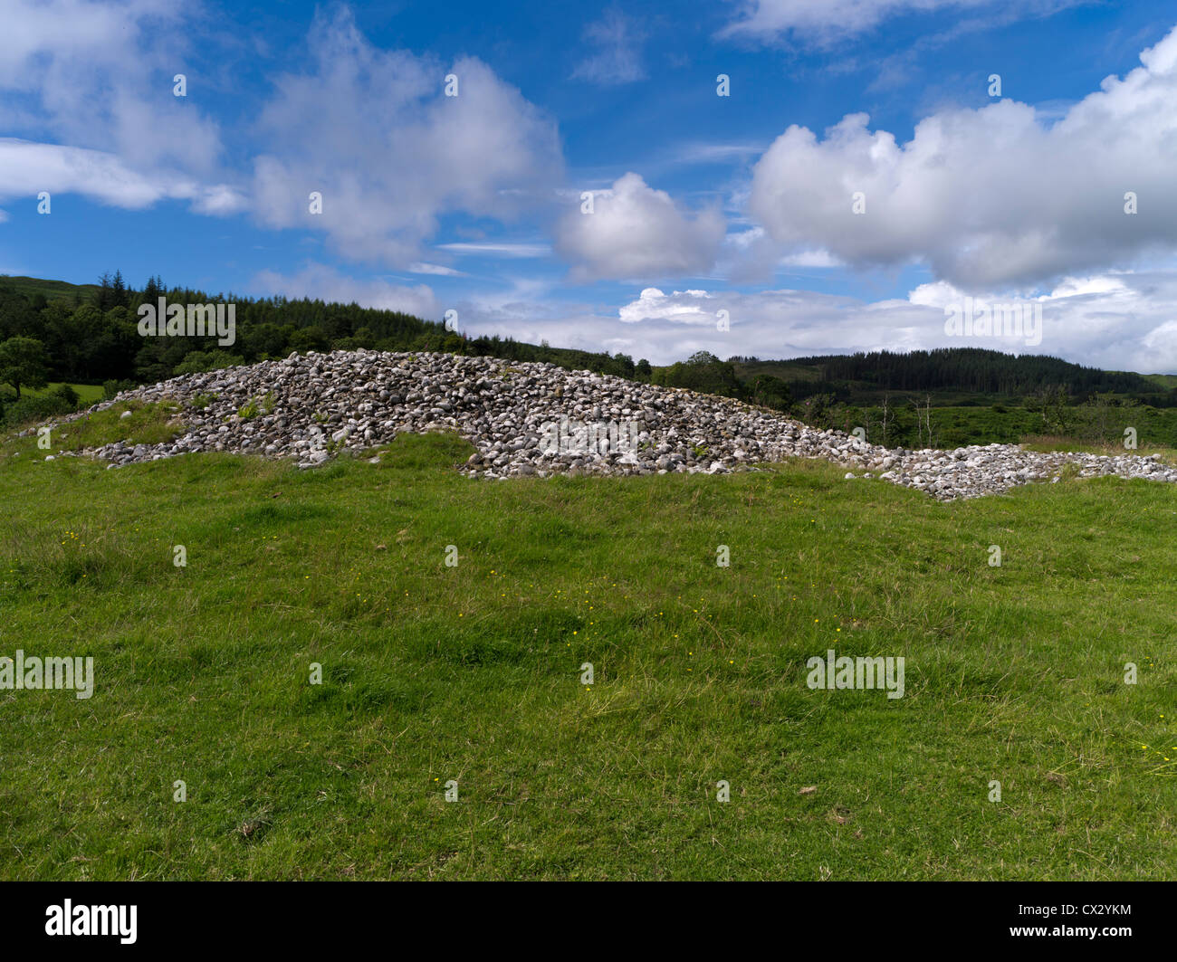 dh Glebe chamber cairn KILMARTIN GLEN ARGYLL SCOTLAND Scottish prehistoric bronze Age mound cairns burial mounds graves uk Stock Photo