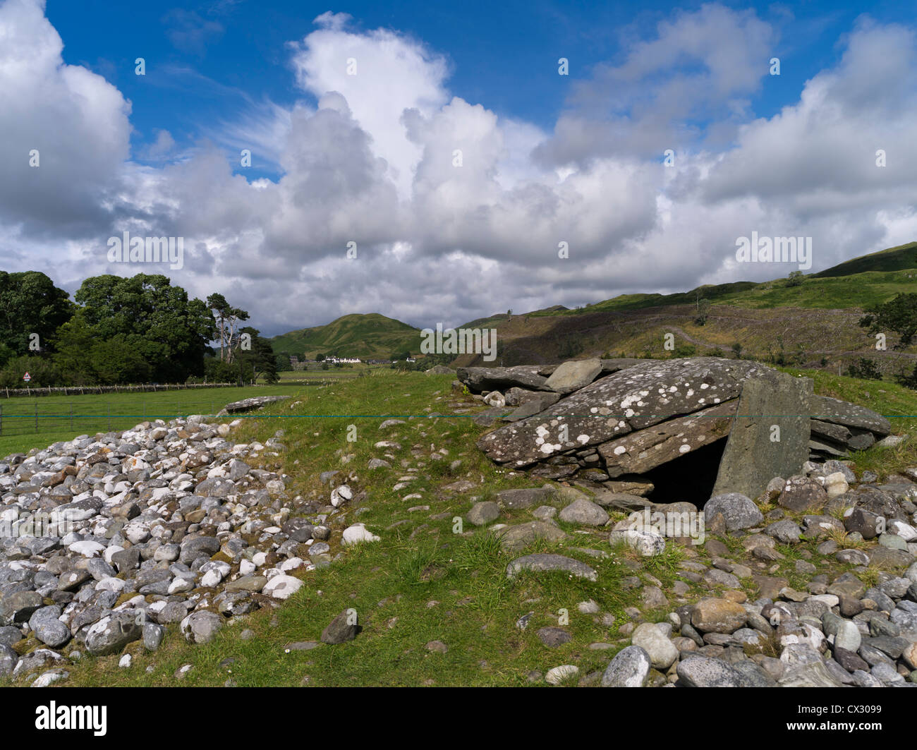 dh Nether Largie cairn south KILMARTIN GLEN ARGYLL SCOTLAND Neolithic burial cairn Clyde type chambered tomb Stock Photo
