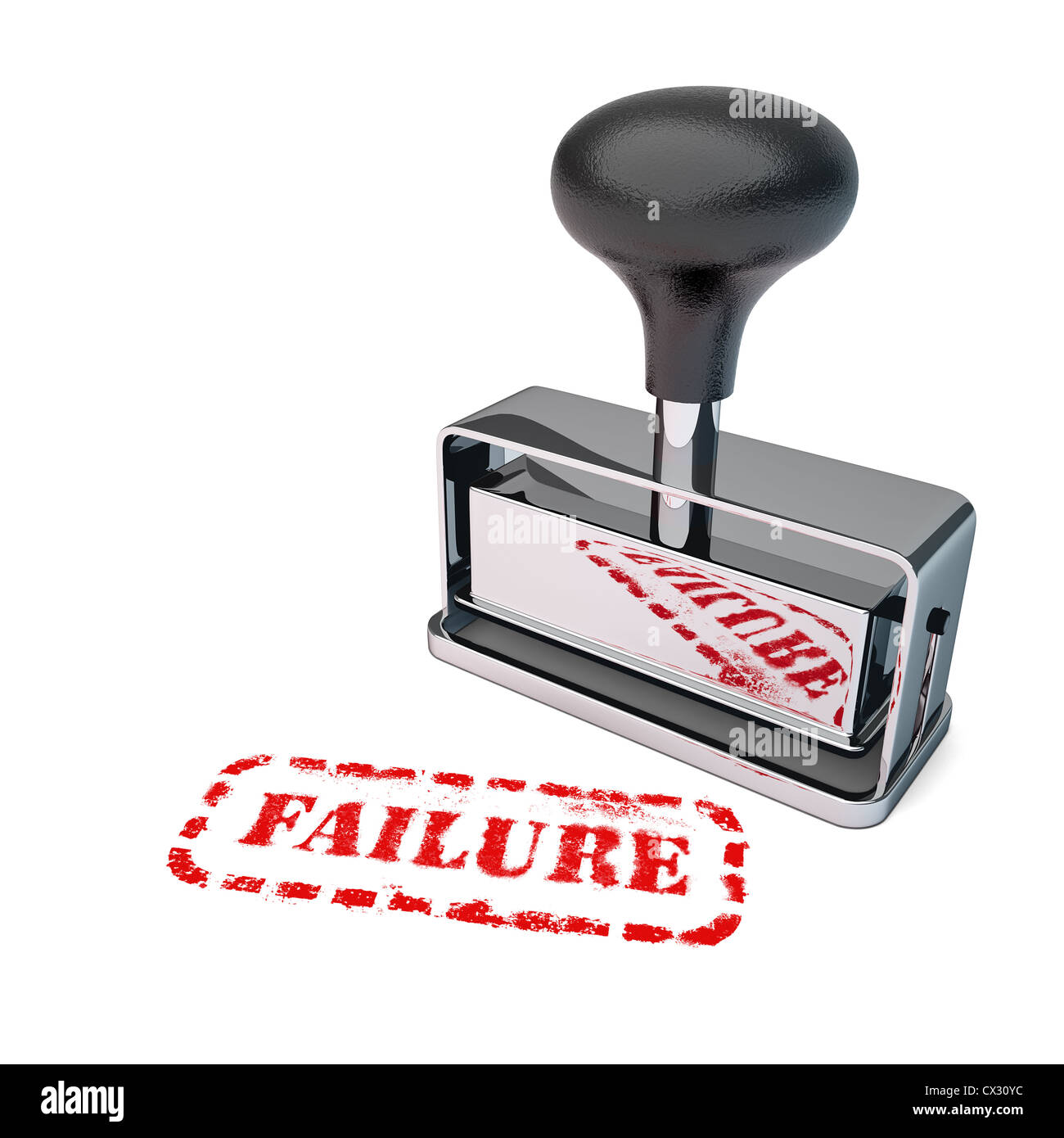 High detail failure stamp over white background. Stock Photo