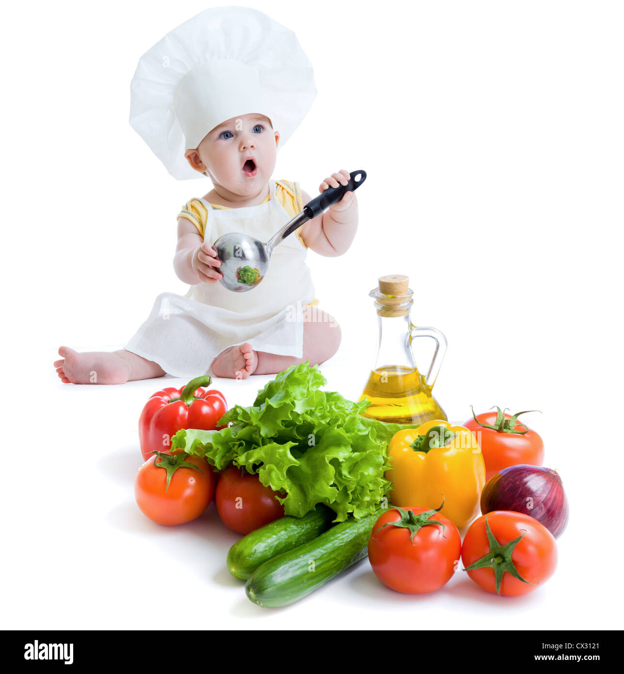 baby boy preparing healthy food isolated Stock Photo Alamy