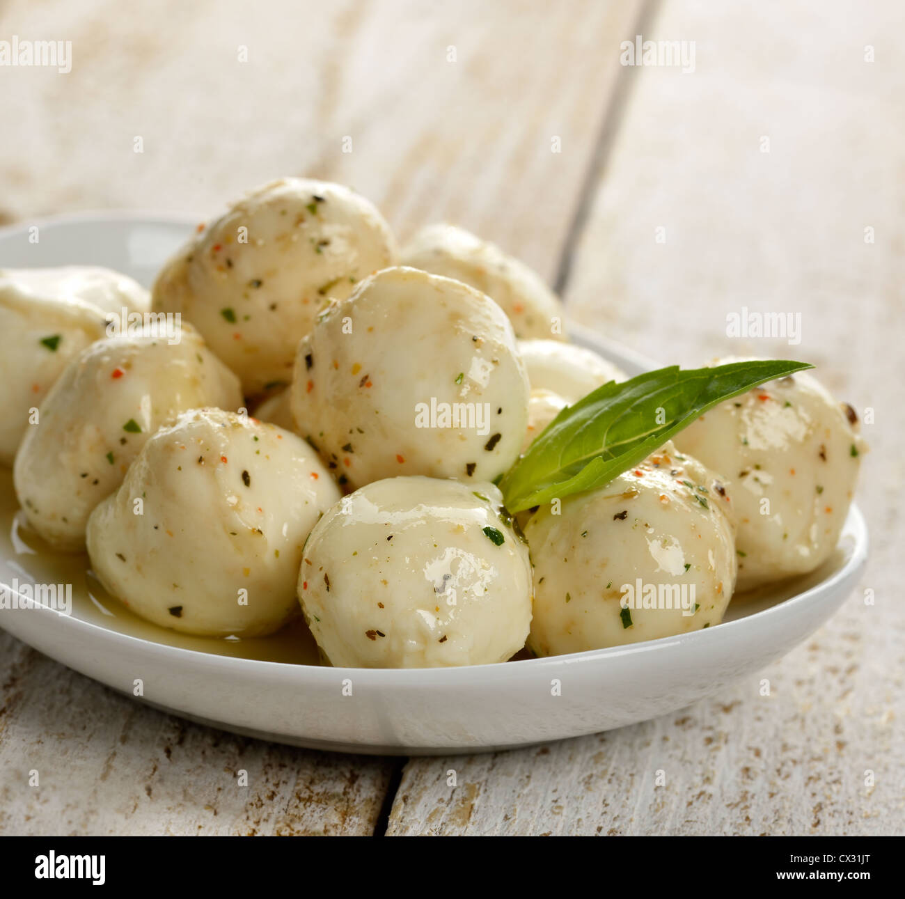 Mozzarella Cheese With Olive Oil ,Herbs And Spices Stock Photo Alamy