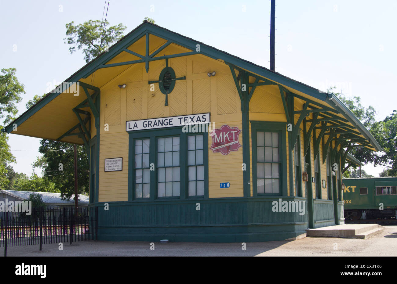 MKT Train Depot, LaGrange TX Stock Photo