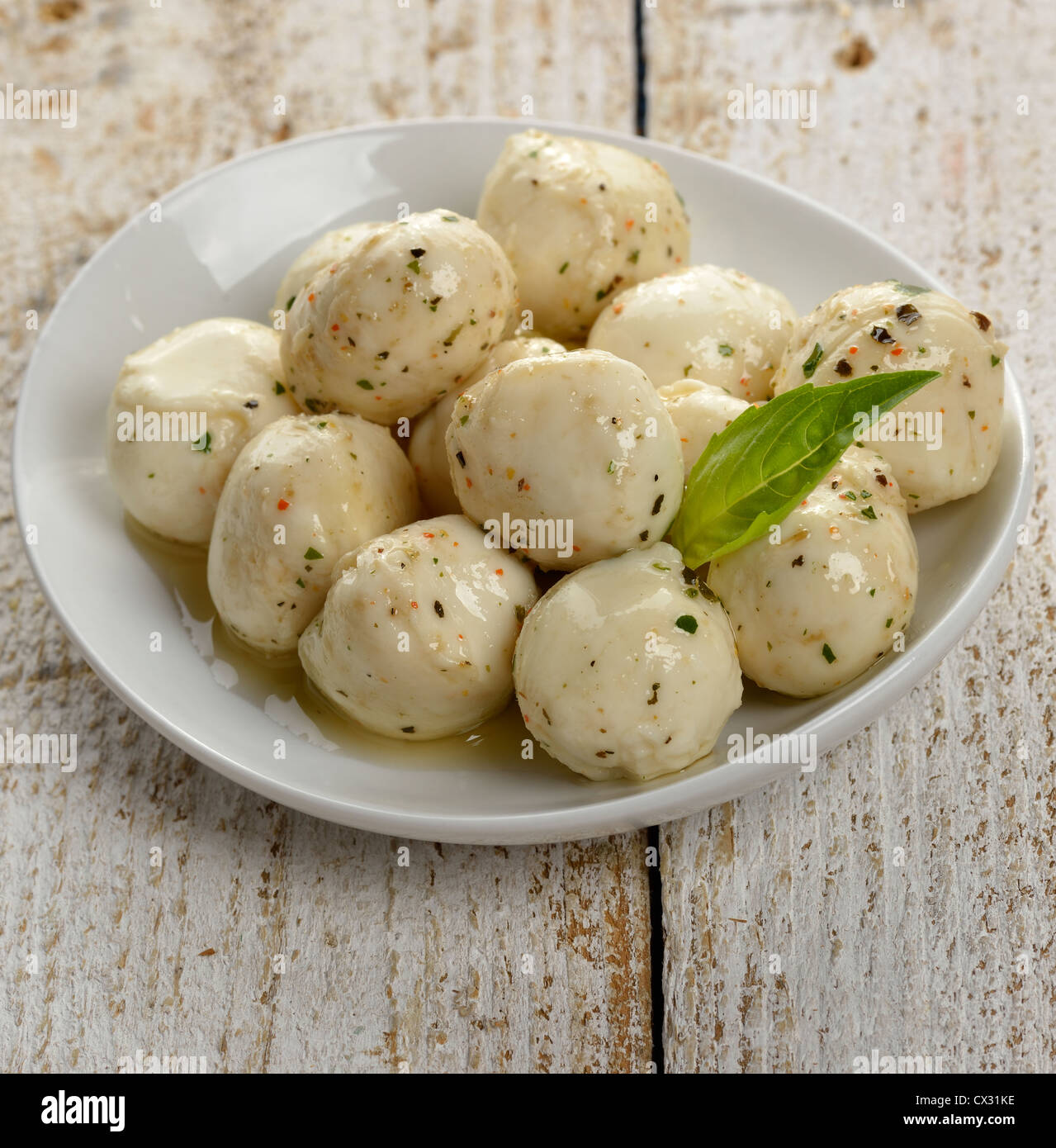 Mozzarella Cheese With Olive Oil ,Herbs And Spices Stock Photo Alamy