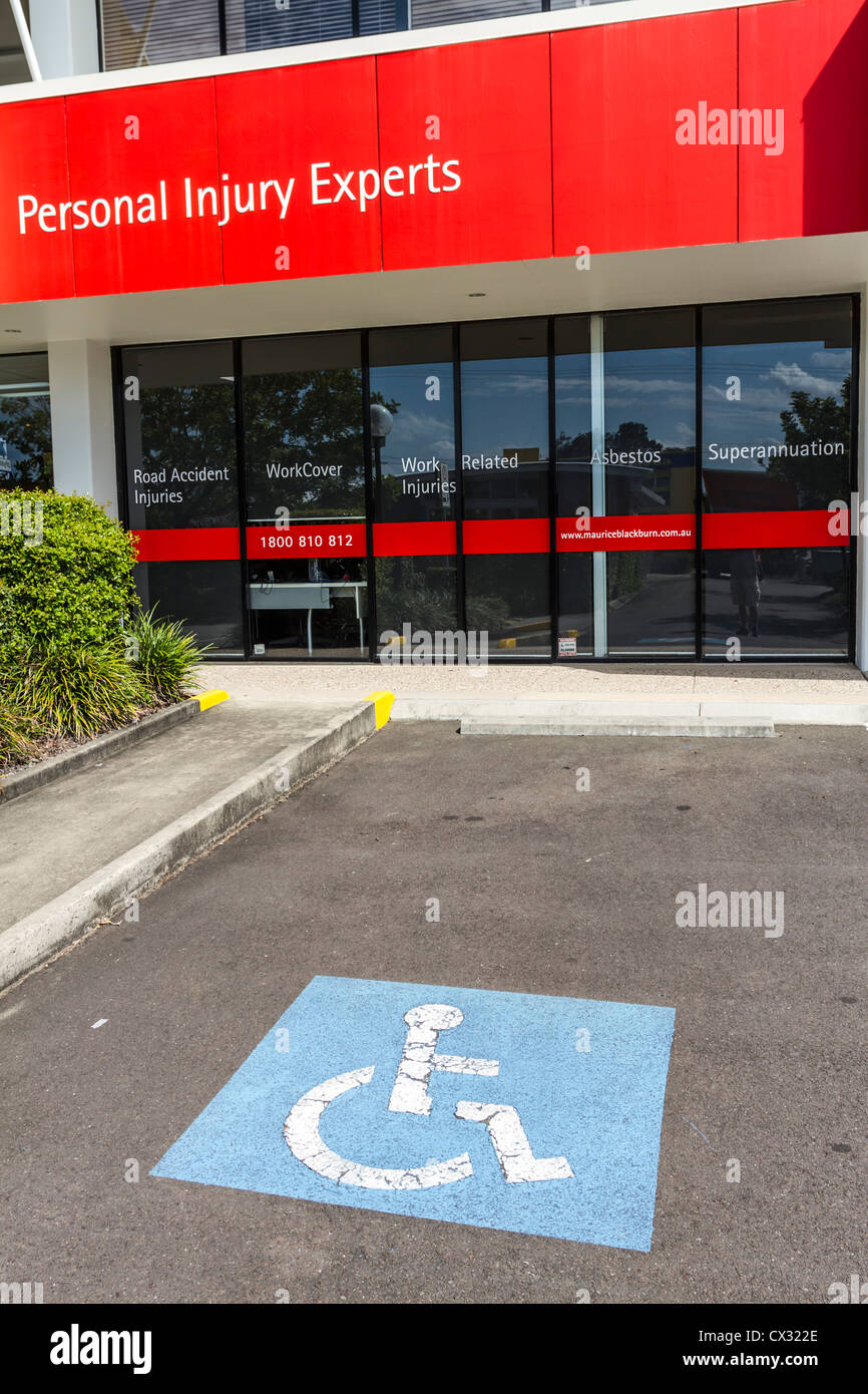 Handicap parking space Business sign at Sunshine Coast, Queensland, Australia Stock Photo