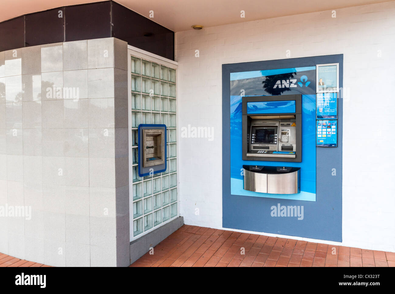 ATM Teller machine at ANZ Bank on Sunshine Coast, Queensland, Australia Stock Photo