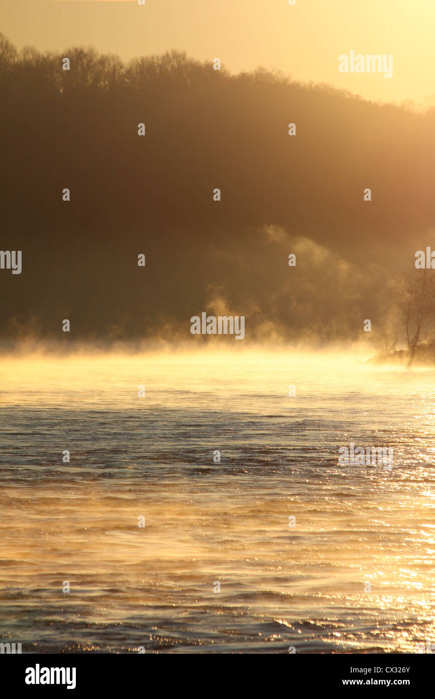 Dawn on the Susquehanna River, MD, USA. Stock Photo
