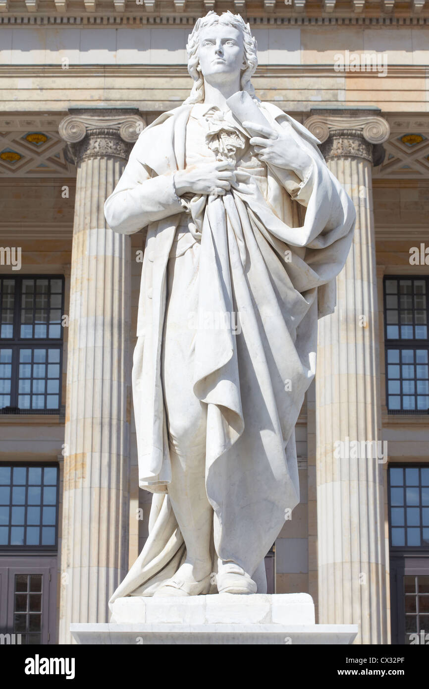 Friedrich Schiller statue in Gendarmenmarkt, Berlin Stock Photo