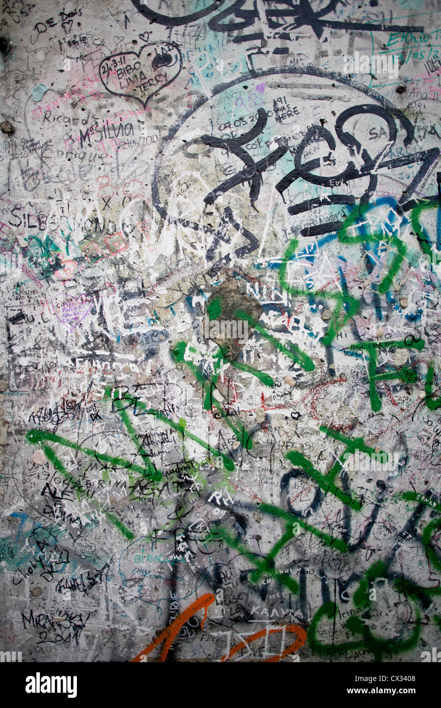 Berlin Wall closeup on Potsdamer Platz in Berlin Stock Photo