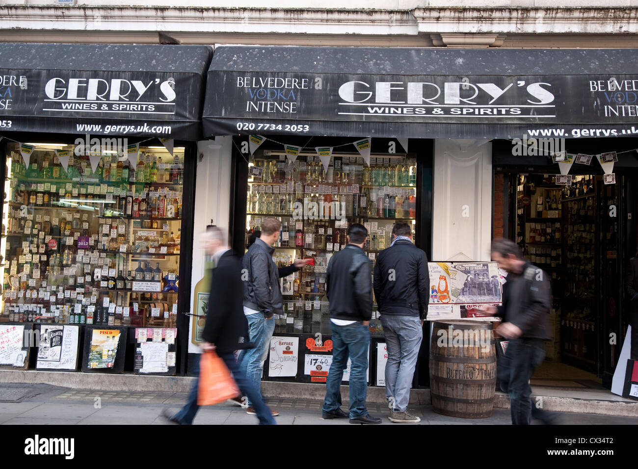 Gerrys Wine and Spirits Off License Shop, Soho, London, England, UK