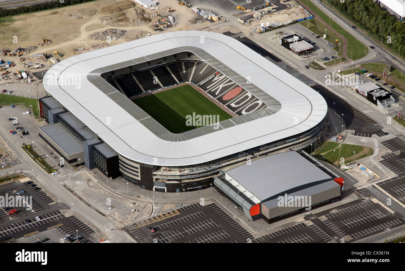 aerial view of the Milton Keynes Dons FC Denbigh football Stadium Stock Photo