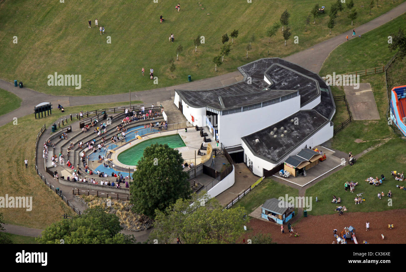 aerial view of ZSL Whipsnade Zoo in Bedfordshire Stock Photo