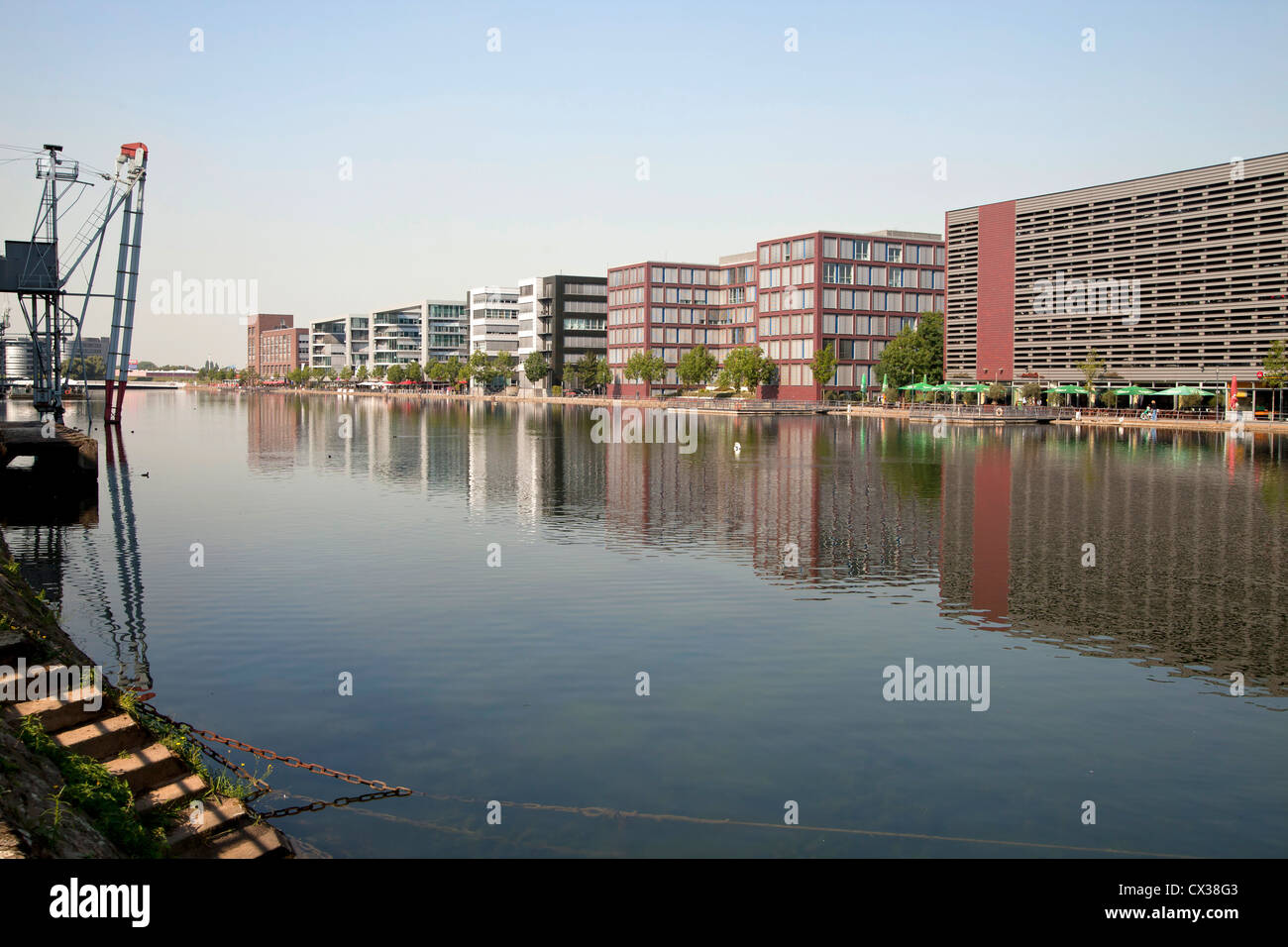 modern architecture at Duisburg Inner Harbour, Duisburg, North Rhine-Westphalia, Germany, Europe Stock Photo