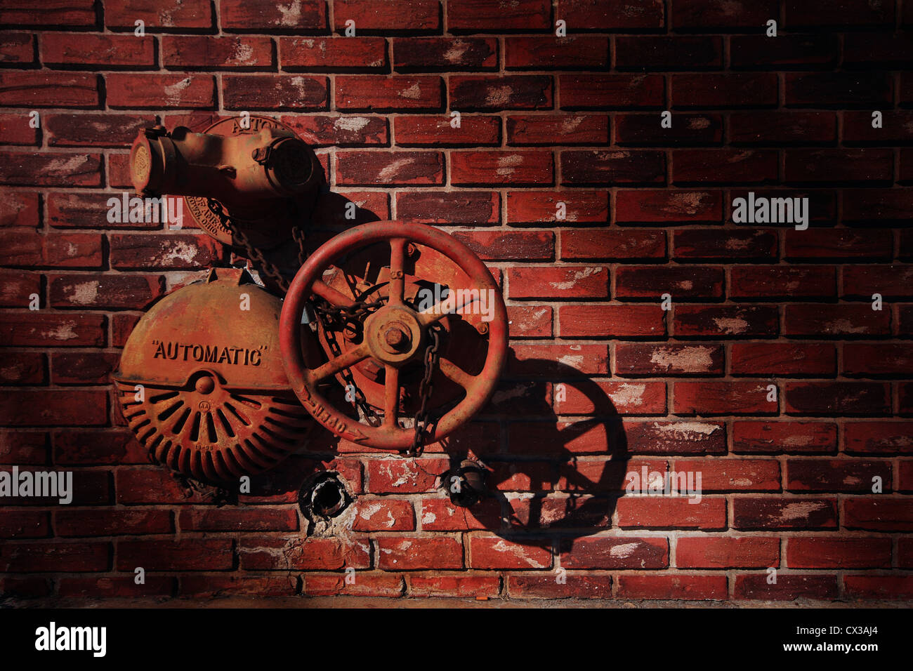 Hydrants on the Red brick wall, Miami , Florida, USA Stock Photo Alamy