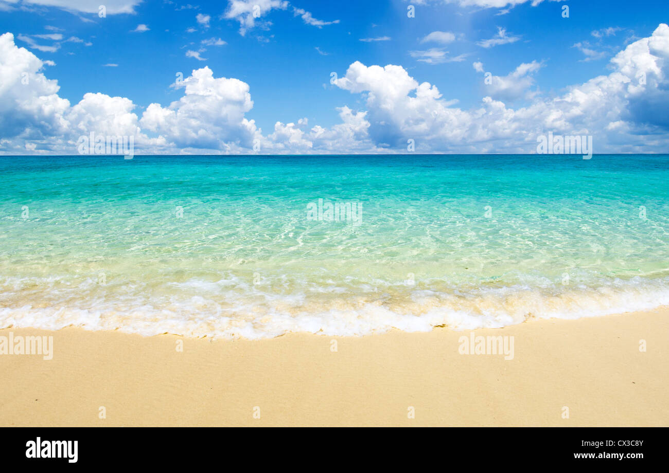 beautiful beach and tropical sea Stock Photo