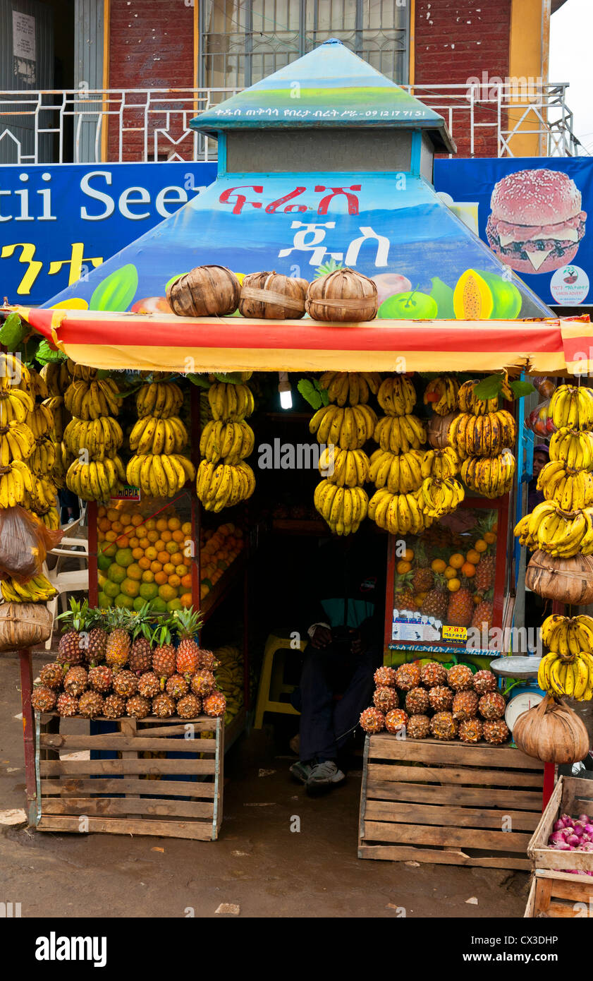 Shashemene Ethiopia Africa Oromo tribe colorful bananas store for sale