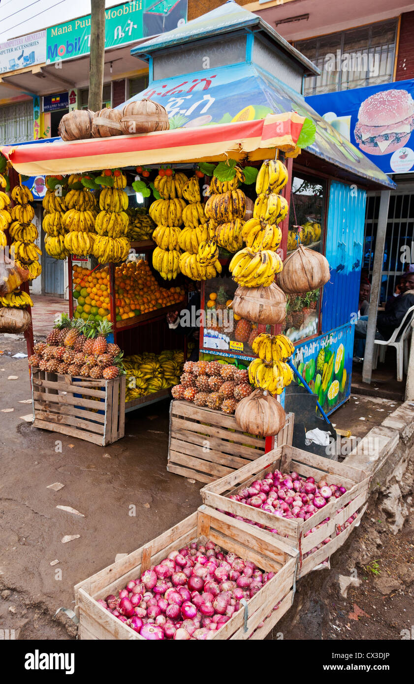 Shashemene Ethiopia Africa Oromo tribe colorful bananas store for sale