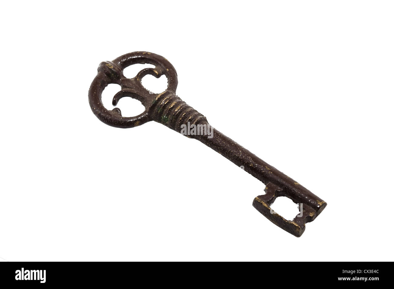 iron key isolated on white background Stock Photo Alamy