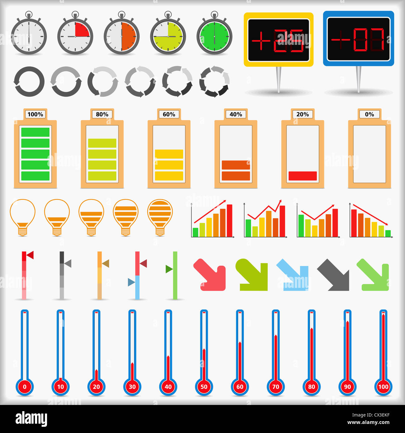 Set of different indicators Stock Photo Alamy