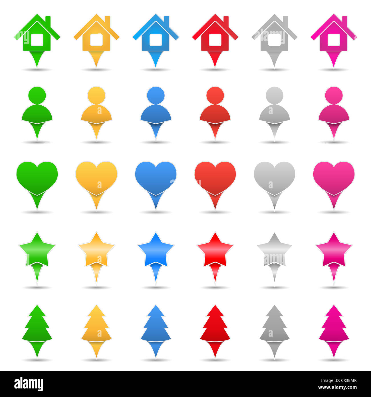 Set of different map markers Stock Photo Alamy