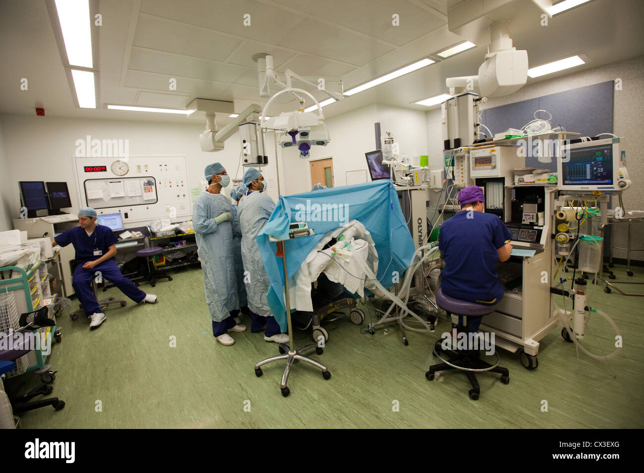 Operation in a hospital theatre Stock Photo