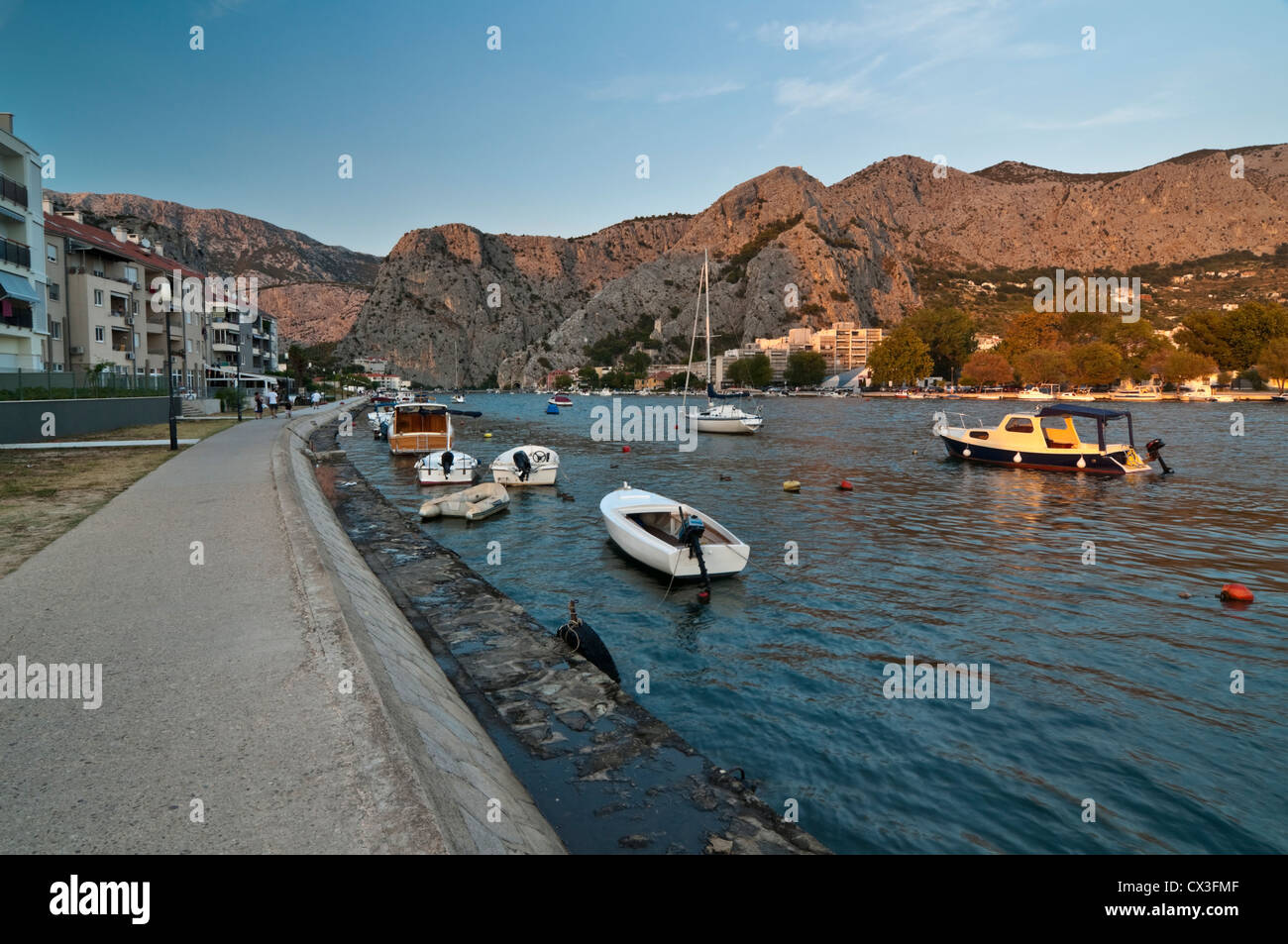Croatia. Wide angle view on bay in Omis, Dalmatia Stock Photo