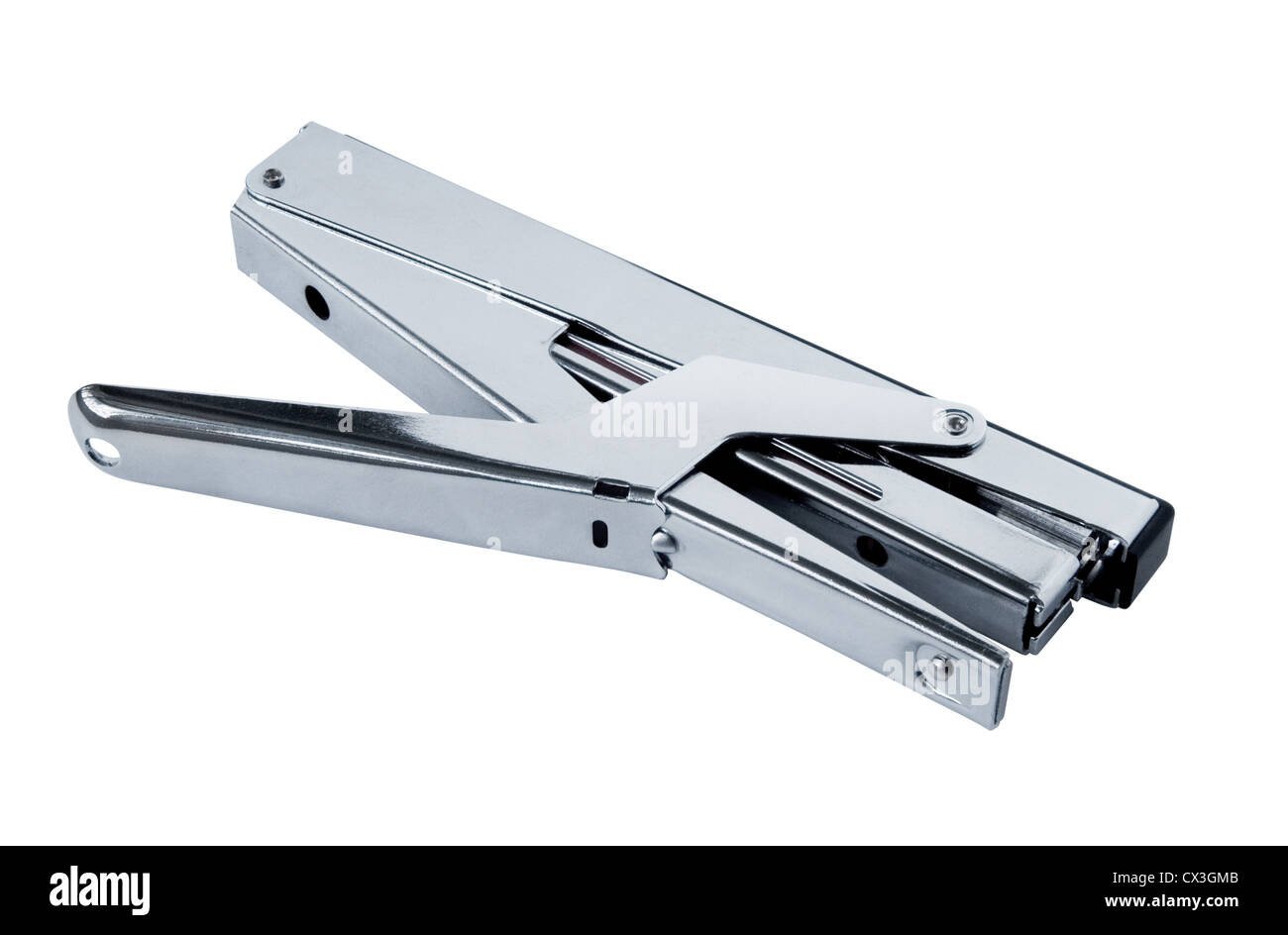 steel stapler on white background Stock Photo